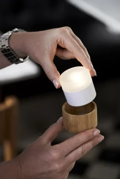Ljushållare LED Duni Mini Lamp Bambu 33x57mm
