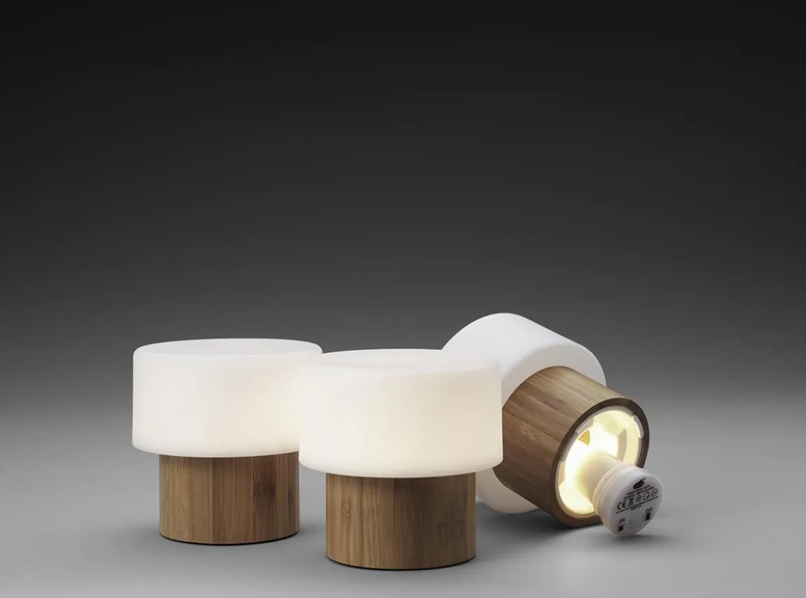 Ljushållare LED Duni Sister Bambu 110x110mm