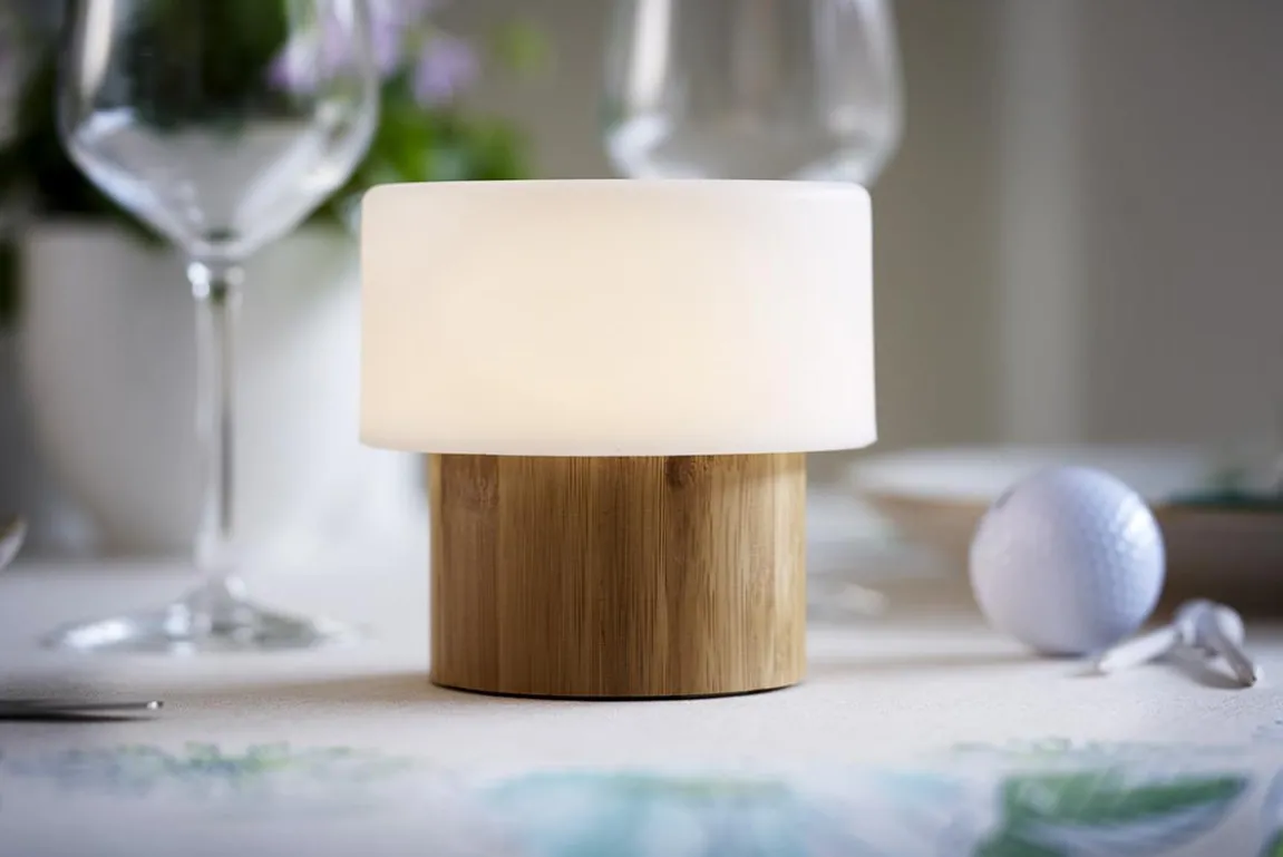 Ljushållare LED Duni Sister Bambu 110x110mm