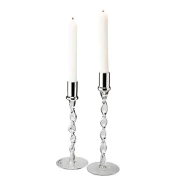 Ljusstake Dorre Glas med silvertopp 27cm
