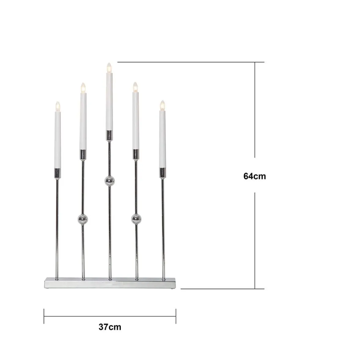 Ljusstake Star Trading Gustavo 5 Ljus Metall Krom