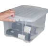 Lock Till Förvaringslåda 55L Transparent