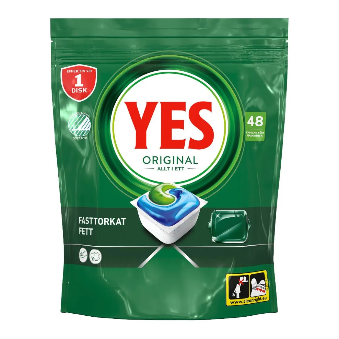 Maskindiskmedel YES Original Allt i Ett Tablett