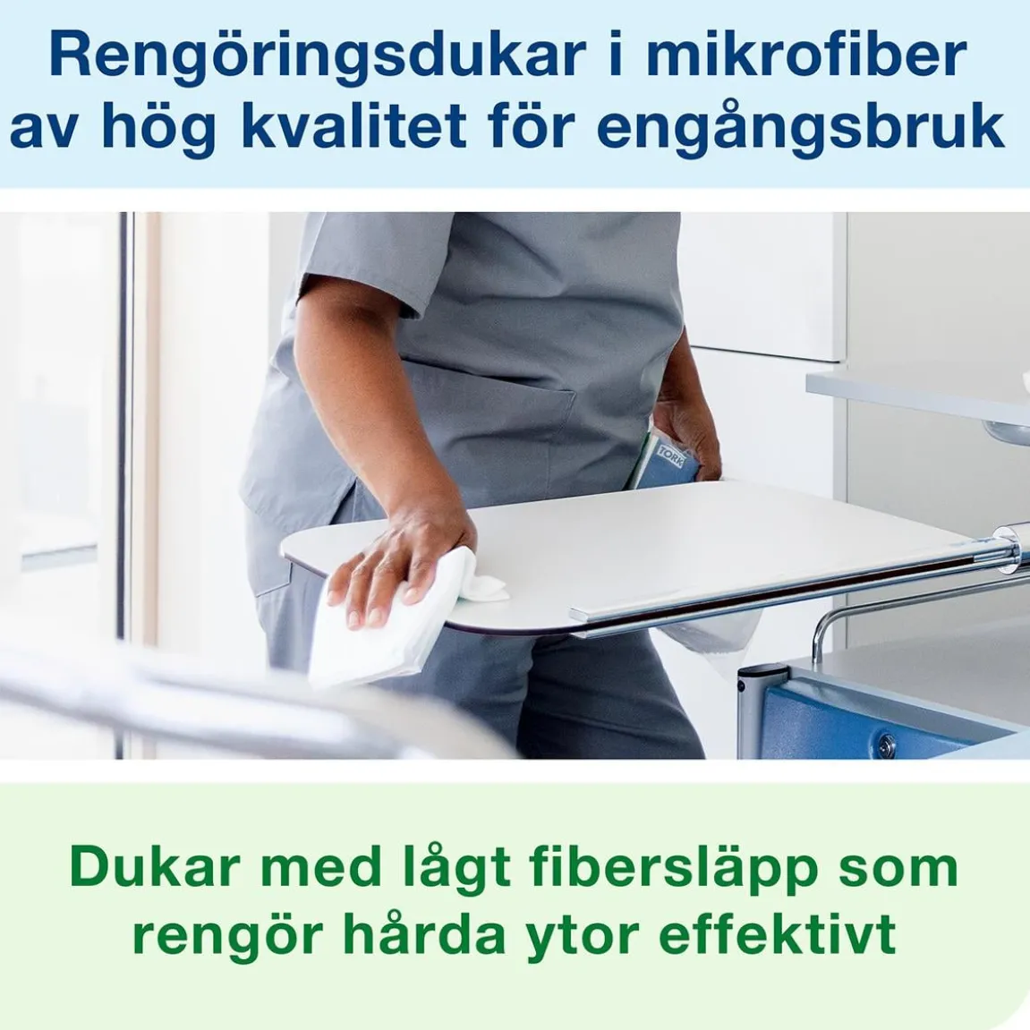 Mikrofiberduk Tork Engångs Vit 29,5x34cm
