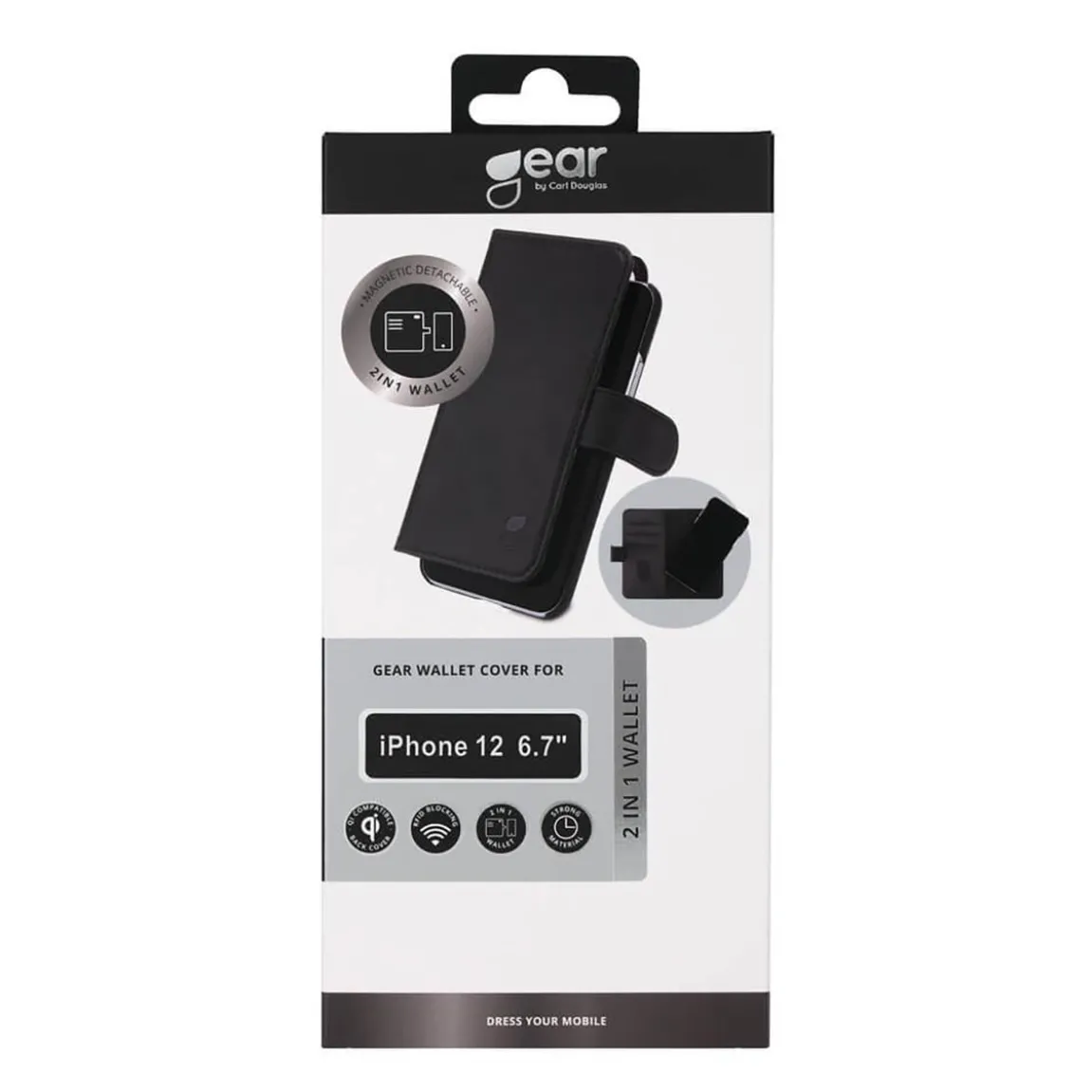 Mobilfodral Gear iPhone 12 Pro Max 2in1 Magnet Svart