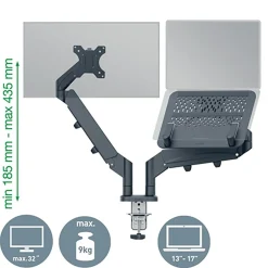Monitorarm Leitz Ergo Dubbel & Laptop-Stativ