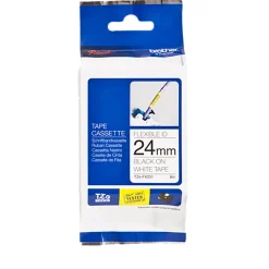Märkband Brother Flexibel ID tape TZe-FX251 Svart/Vit 24mm