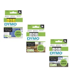 Märkband Dymo D1 24mm Svart/Klar 7m