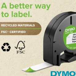 Märkband Dymo LetraTag papper Vit 12mm x 4m