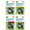 Märkband Dymo LetraTag Plast Svart/Vit 12mm x 4 m