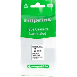 Märkband Kompatibel Brother TZe-221 9mm Svart/Vit 8m