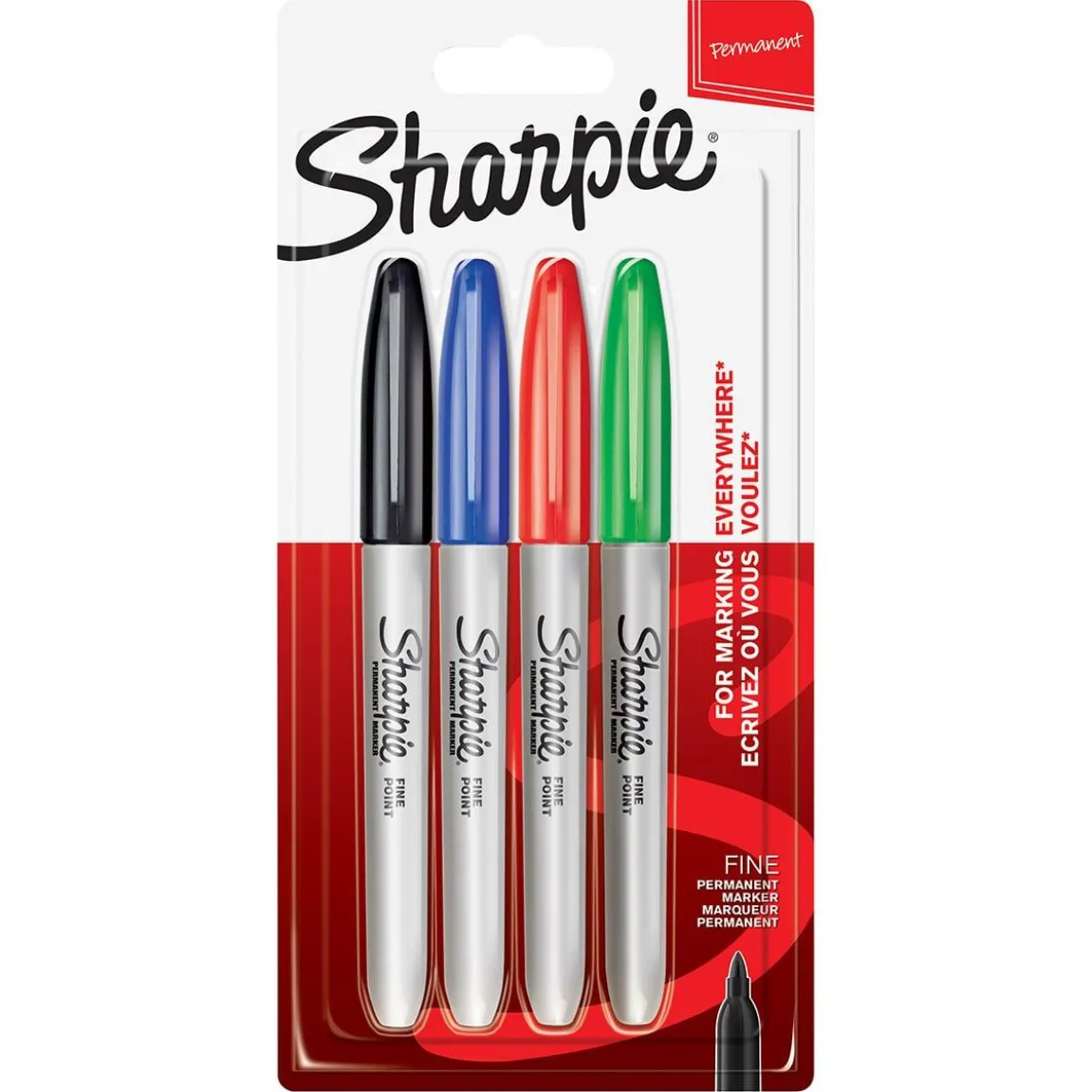 Märkpenna Sharpie Permanent 4 Färger Fine
