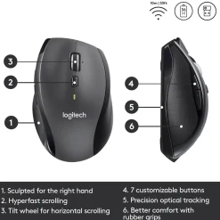Mus Logitech Marathon M705 Trådlös Charcoal
