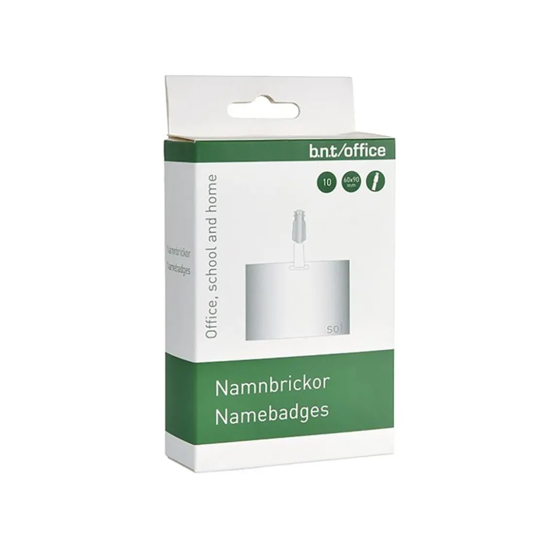 Namnskylt Clips Liggande 90x60mm
