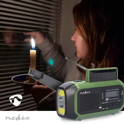 Nödradio Nedis Portabel DAB/FM Svart/Grön