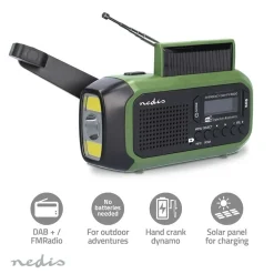 Nödradio Nedis Portabel DAB/FM Svart/Grön