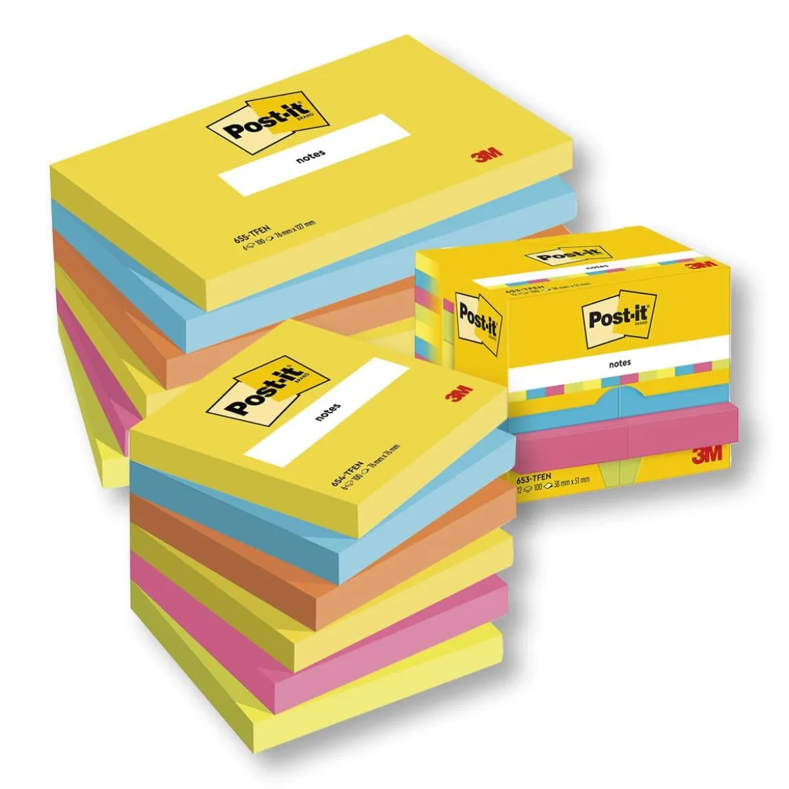 Notisar Post-it Energetic 38x51mm 100 Blad