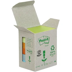 Notisar Post-it Recycled Pastell 38x51mm 100 Blad