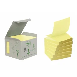 Notisar Post-it Recycled Z-Notes Gul 76x76mm 100 Blad
