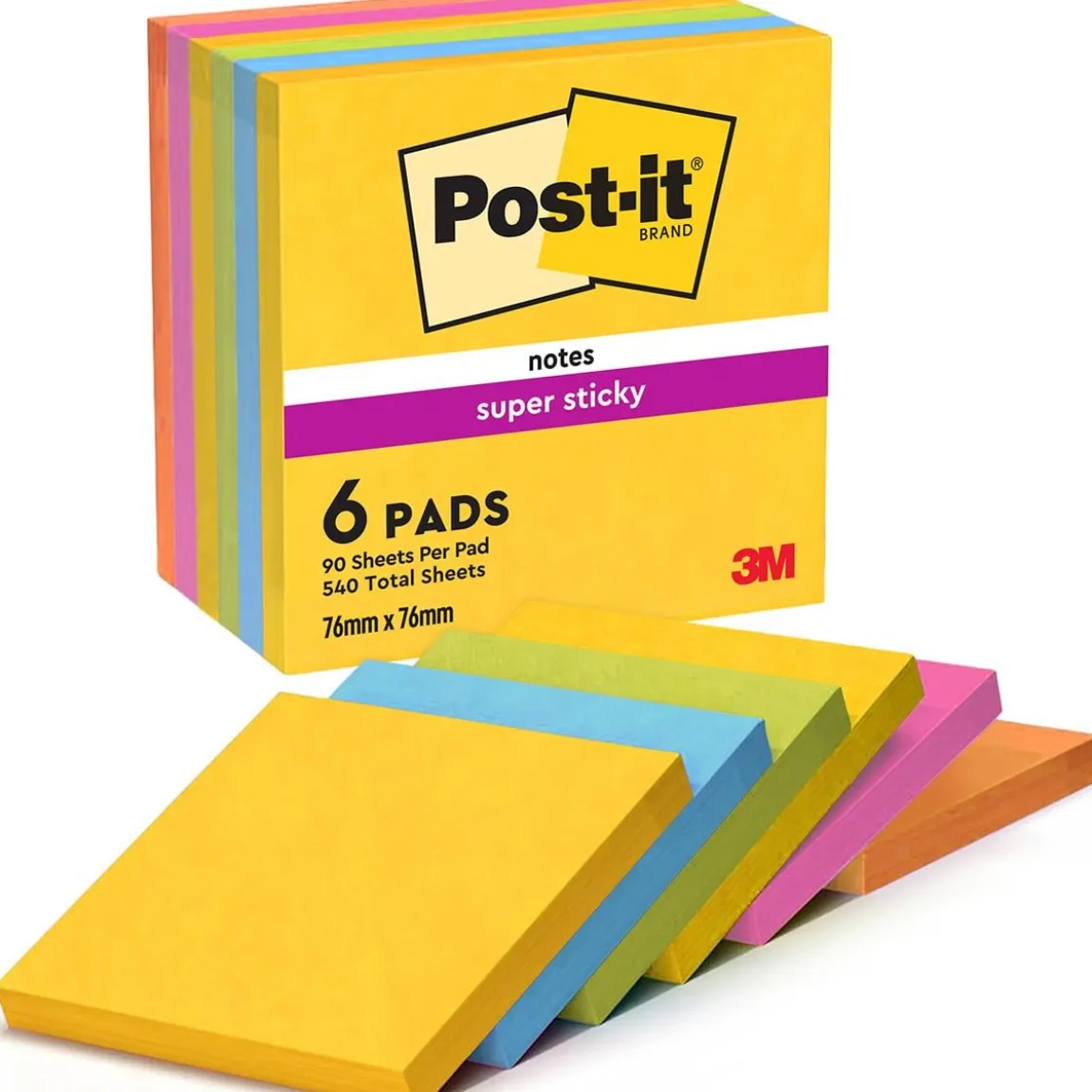 Notisar Post-it Super Sticky Carnival 76x76mm 90 Blad