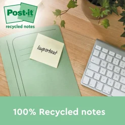 Notisar Post-it Super Sticky Recycled Gul 76x76mm