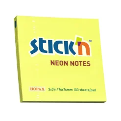 Notisar Stick´n Neon Mix Färg 76x76mm 100 Blad