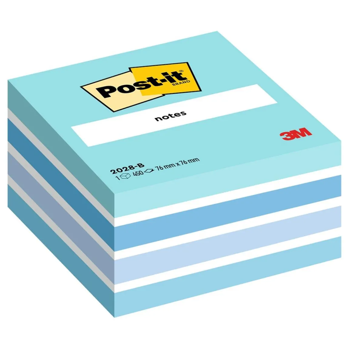 Notiskub Post-it Fresh Blue 76x76mm 450 Blad