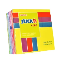 Notiskub Stick´n Neonfärg/Vit 76x76mm 400 Blad