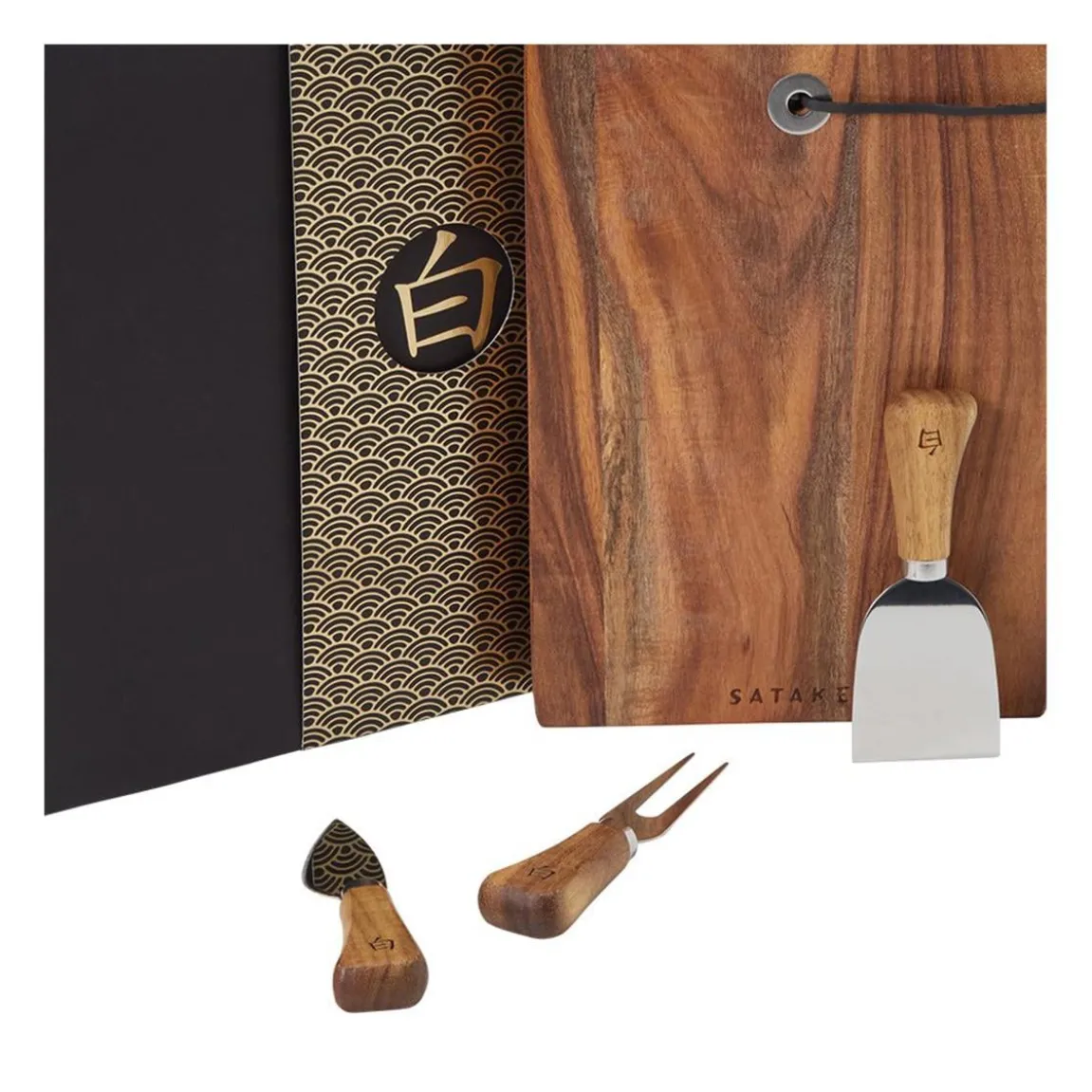 Ostset Satake Shiro Bricka/Kniv/Spatel & Gaffel Akacia