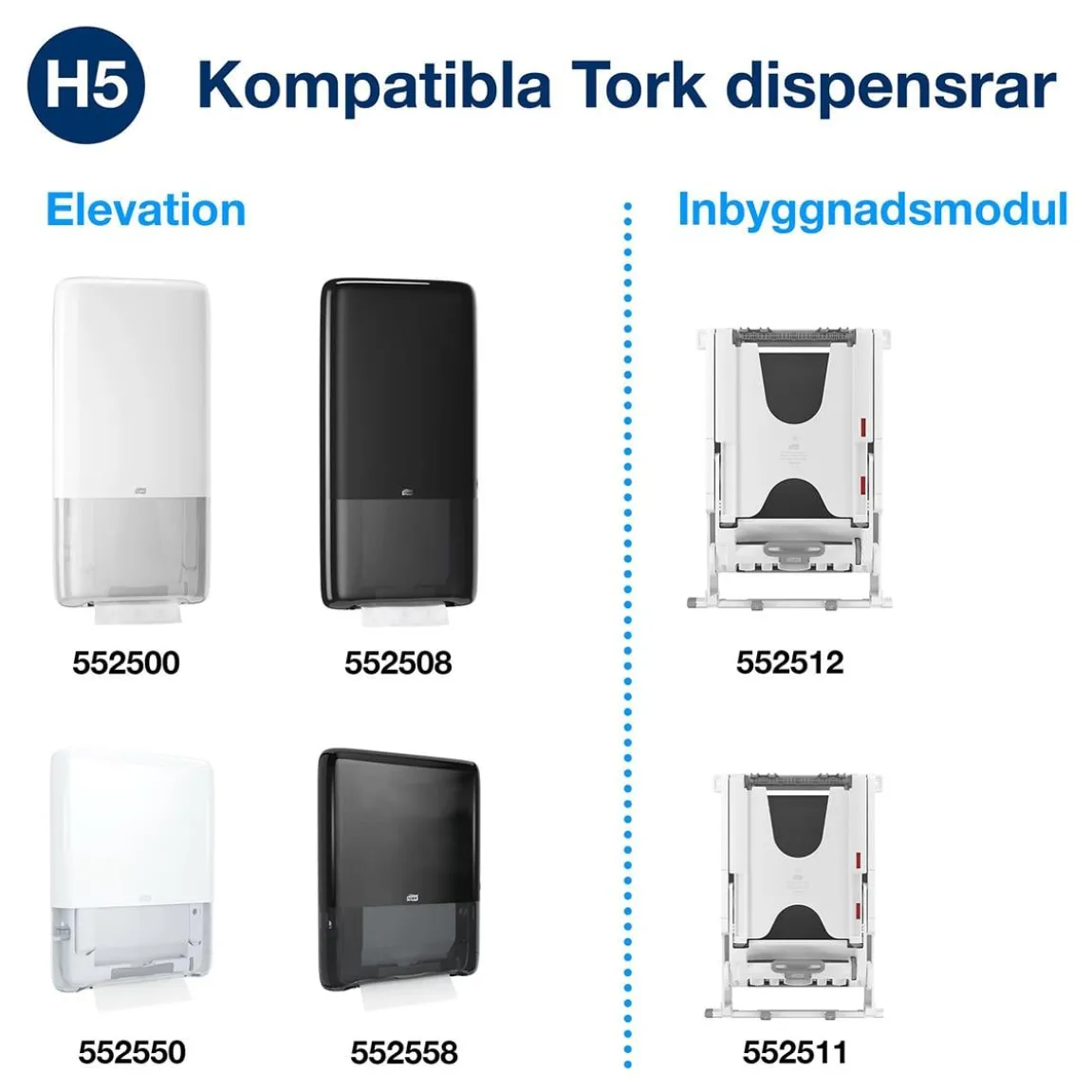 Pappershandduk Tork H5 PeakServe Uni 1-lg 201x225mm