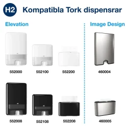 Pappershandduk Tork H2 Prem Soft 2-lg 210x340mm