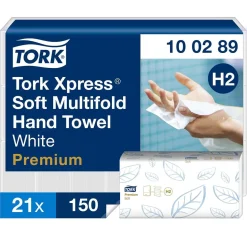 Pappershandduk Tork H2 Prem Soft 2-lg 210x260mm