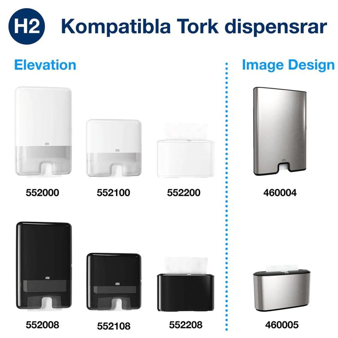 Pappershandduk Tork H2 Uni 2-lg 213x234mm