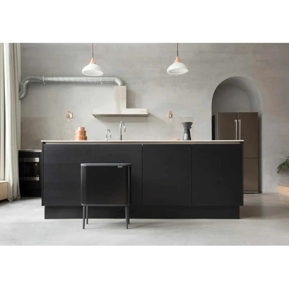 Papperskorg Brabantia Bo Touch Bin Matt Svart 11+23L