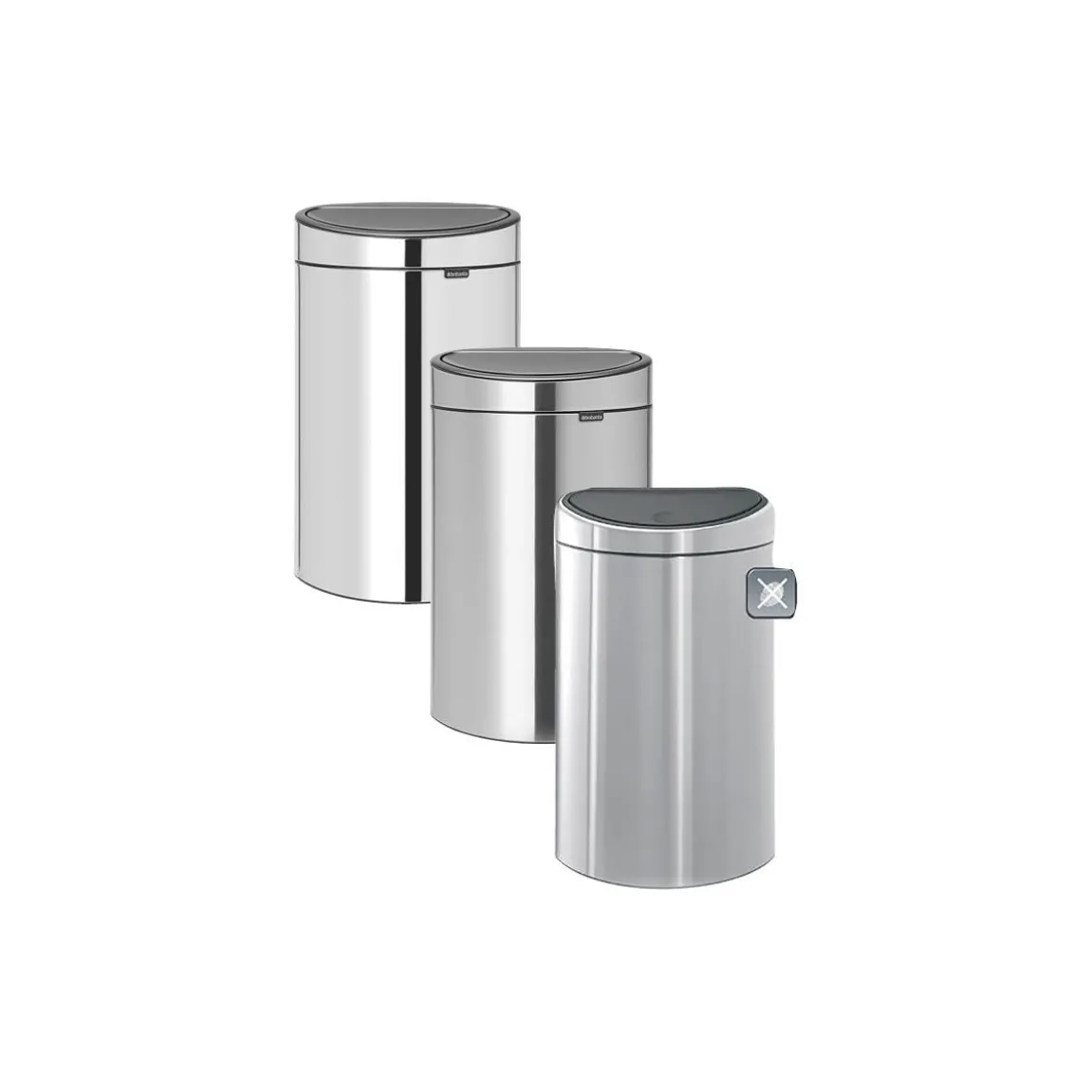 Papperskorg Brabantia Touch Bin brilliant stål 40L