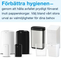 Papperskorg Tork B3 inkl lock golv/vägg vit 5l