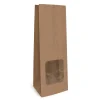 Papperspåse SOS Med Fönster Brun Ribbad 120x80x340mm
