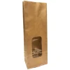 Papperspåse SOS Med Fönster Brun Ribbad 105x65x290mm