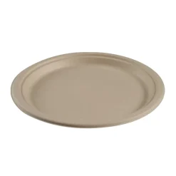 Papperstallrik Abena Flat Rund Bagasse Brun Ø26cm