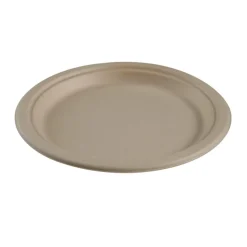 Papperstallrik Abena Flat Rund Bagasse Brun 18cm