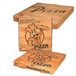 Pizzakartong Well Tryckt natur 420x420x40mm