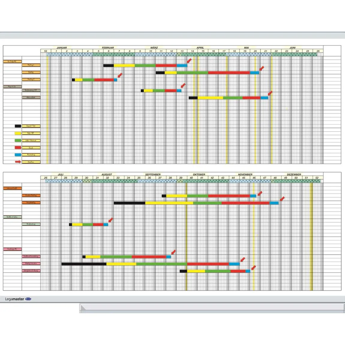 Planeringstavla Legamaster Årsplan 90x120cm