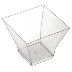 Plastbägare Fyrkantig PS Klar 80x80x55mm 200ml