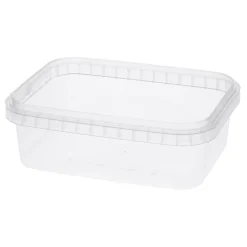 Plastbägare Med Tätslutande Lock Rektangulär 118x89x42mm 280ml