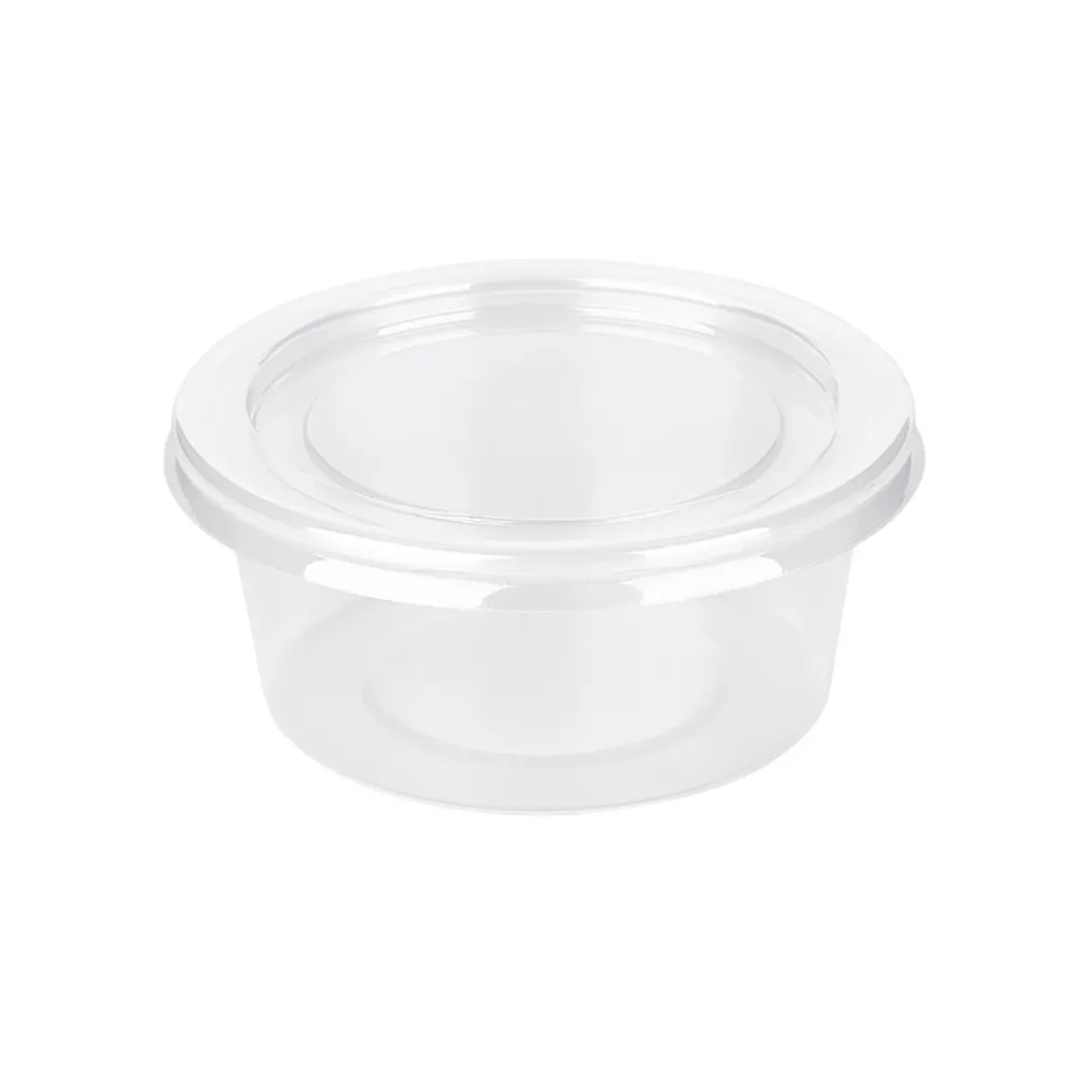 Plastbägare Rund Med Lock PP/PET Klar Ø97x45mm 200ml