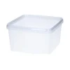Plastburk Med Slätt Lock PP Klar 185x185x115mm 3000ml