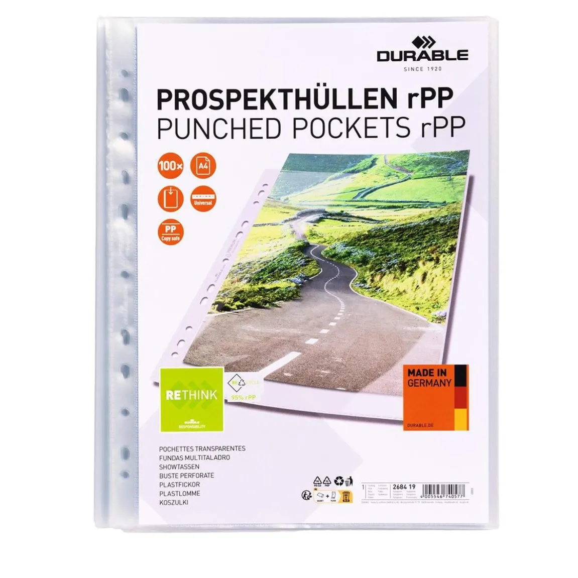 Plastficka Durable ECO 0,08mm Transparent A4