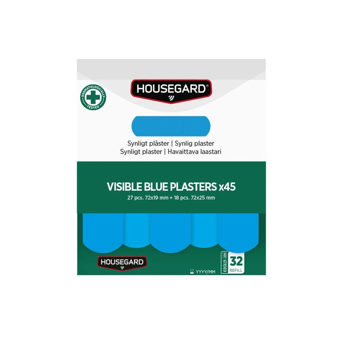 Plåster Housegard Visible Refill Blå