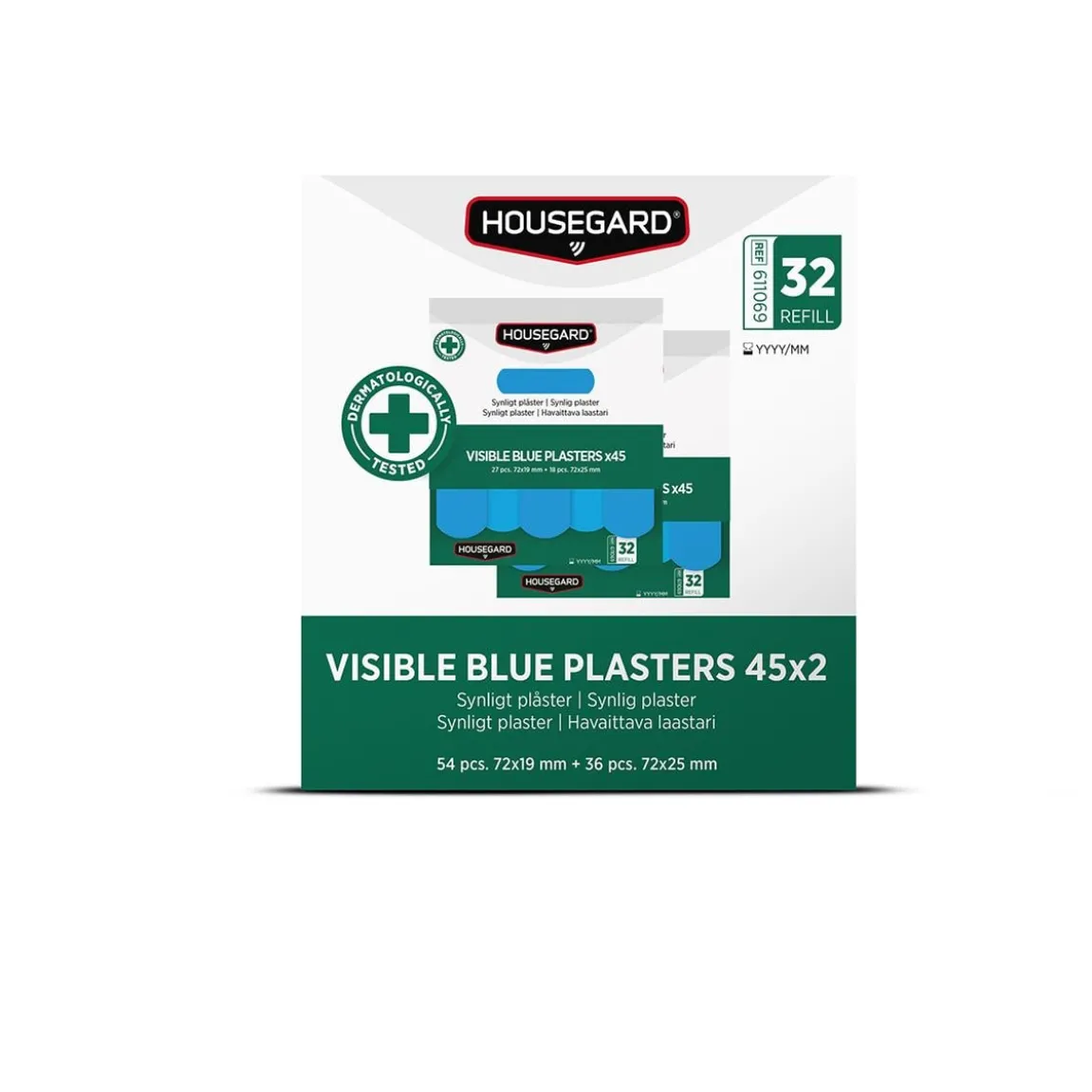 Plåster Housegard Visible Refill Blå
