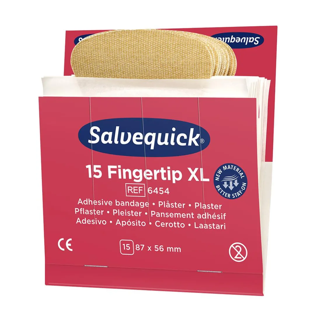 Plåster Salvequick Fingertopp XL Refill 6454 15st